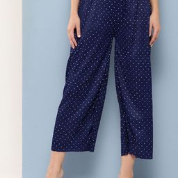 Aarika Girls Polka Dots Printed Flared Chambray Cotton Palazzos-image-60