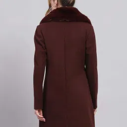 Monte Carlo Wine Regular Fit Self Pattern Coat image 2