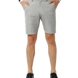 Peter England Grey Check Shorts-image-77