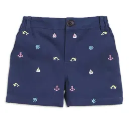 Nauti Nati Kids Navy Printed Shorts-image-77