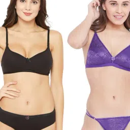 N-Gal Black & Purple Lace Bra & Panty Set (Pack Of 2)-image-18