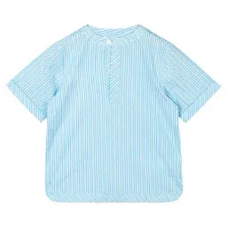 Budding Bees Kids Blue Striped Shirt-image-45