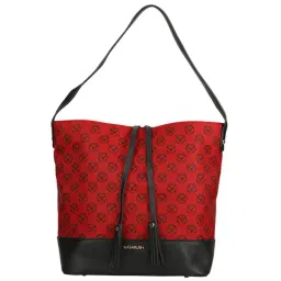 Sugarush Carnaby Red & Black Printed Medium Hobo Handbag-47