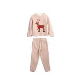 Cherry Crumble By Nitt Hyman Kids Beige Applique Top with Pyjamas-image-59