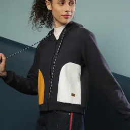 Campus Sutra Navy Blue Regular Fit Hoodie-image-51