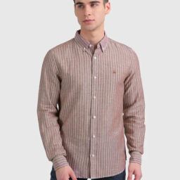 United Colors of Benetton Brown Slim Fit Striped Shirt-picture-35