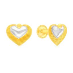 Malabar Gold and Diamonds 22k Gold Heart Earrings for Women-picture-0