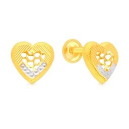 Malabar Gold and Diamonds 22k Gold Heart Earrings for Women-image-53