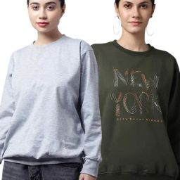Vimal Jonney Grey & Green Printed Fleece Pullover - Pack of 2-picture-45