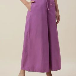 Fabindia Purple Cotton Mid Rise Palazzos-image-26
