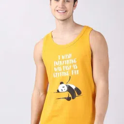 Bushirt Mustard Printed Cotton Vest-image-75