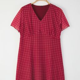 Trendyol Women Checked Flared Sleeve A-Line Dress-image-92