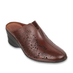 Catwalk Women's Brown Mule Wedges-image-9