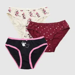 max Girls Pack Of 3 Printed Cotton Basic Briefs-image-5
