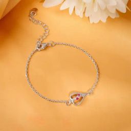 GIVA Silver Bonded at Heart Women's Bracelet Rakhi-image-1