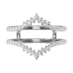 SHINE ETERNAL Lab Grown Diamond 14k (585) White Gold Crescent Stackable Jacket Ring for Women-picture-11