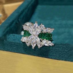 Designs & You Silver-Plated Crystal Stone Studded Anti Tarnish Adjustable Finger Ring-30