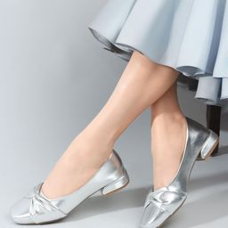 ELLE Round Toe Block Bows Pumps Heels-7