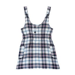 IDK Girls White Checked Pinafore Dress-image-80