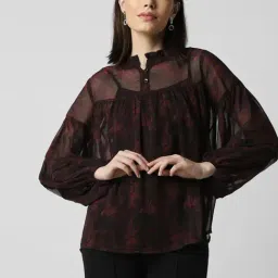 Van Heusen Maroon Printed Top-picture-30