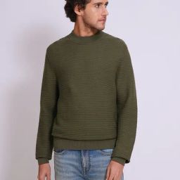 Selected Homme Green Cotton Regular Fit Texture Pullover-image-27