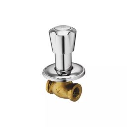 Jabra Concealed Stop Cock (M) Sleek Series Brass Chrome Finish Wall Mount 15 mm Silver-image-95