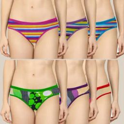 AROUSY Multicolored Printed Hipster Panties - Pack Of 6-image-88