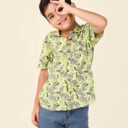 Fabindia Kids Yellow Printed Shirt-picture-32