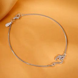 GIVA Silver Stylish Om Men's Bracelet Rakhi-image-120