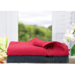 Bianca D'ross Red & Navy 380 GSM Bath Towels - Set of 2 image 1