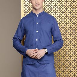House of Pataudi Men Rozana Solid Kurta with Trousers-48