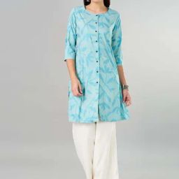 Rangmanch by Pantaloons Blue Printed Straight Kurta-picture-44