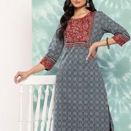 Varanga Women Geometric Printed Kurta image 1