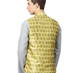 Sojanya Lime Printed Nehru Jacket image 2