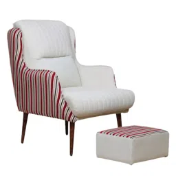 Muebles Casa MB1170_B White and Maroon Lounge Chair With Footstool-44