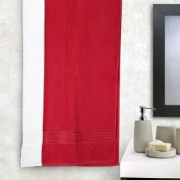 Bianca D'ross White & Red 380 GSM Bath Towels - Set of 2 image 1