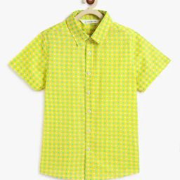 Campana Kids Yellow & Green Printed Shirt-image-43