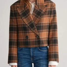 Gant Brown Chequered Blazer-image-68