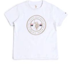 US Polo Kids Boys White Cotton Embroidery T-Shirt-image-68
