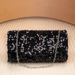Styli Black Embellished Clutch-image-30