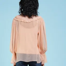 Label Ritu Kumar Peach Top With Camisole image 2