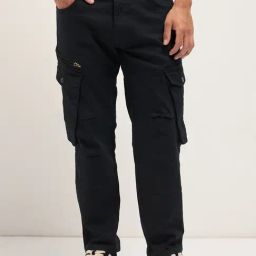The Bear House Black Straight Solid Jeans-image-102