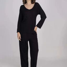 Moomaya Black Pyjamas Set-image-26