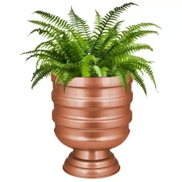 ORILEY Metal Flower Pot Grooved Round Cylindrical Planter 34 x 27 cm Copper-image-26