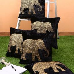 Romee Black Velvet Printed Cushion Covers-image-59