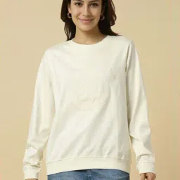 Allen Solly Beige Cotton Regular Fit Embroidered Sweatshirt-picture-37