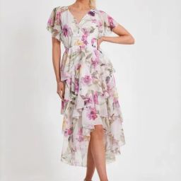 Quiz White Regular Fit Floral Print Dress-image-99