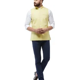 Sojanya Lemon Textured Nehru Jacket image 5