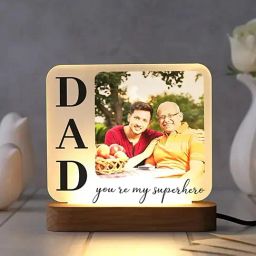FNP Multicolor Acrylic Personalised Fathers Day Square LED Photo Lamp-74