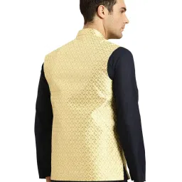 Sojanya Lime & Gold Printed Nehru Jacket image 2